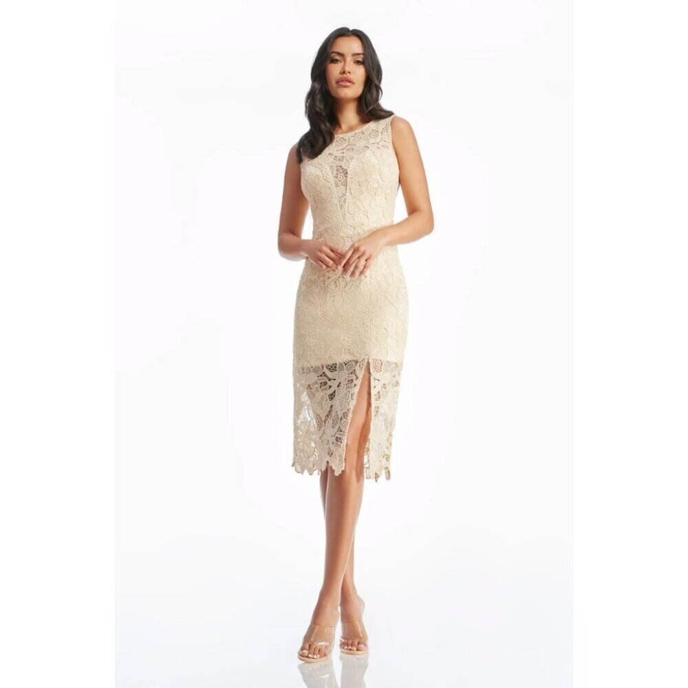 Dress the Population  Avianna Rose Lace Dress | Cream | XS | NWT